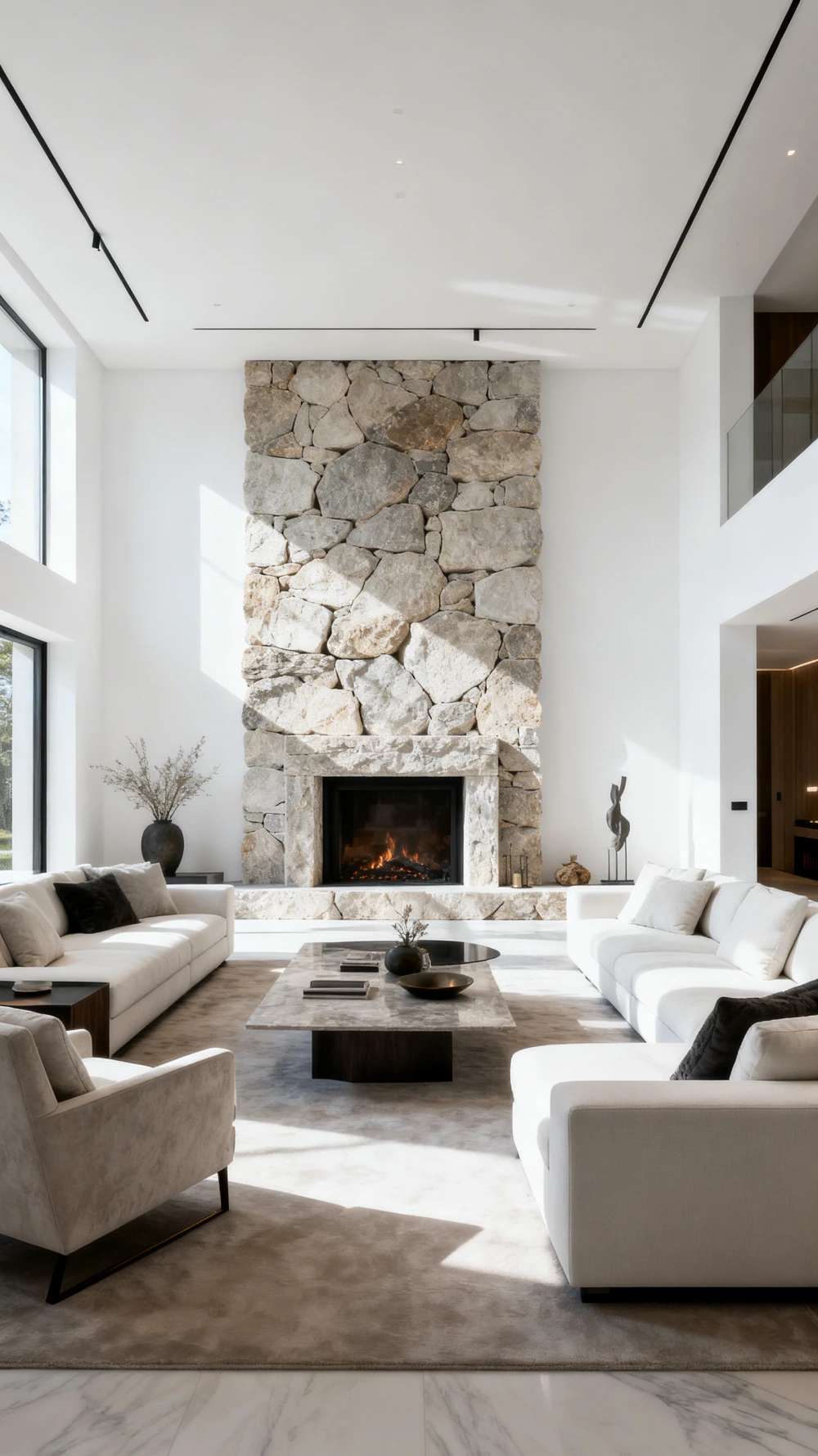 Ściany wewnętrzne z kamienia elewacje